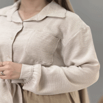 تصویر  شومیز شانتون تک جیب گره ای