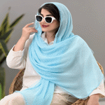 تصویر  شال پلیسه دور دانتل