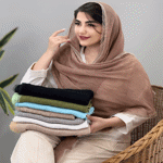 تصویر  شال پلیسه دور دانتل