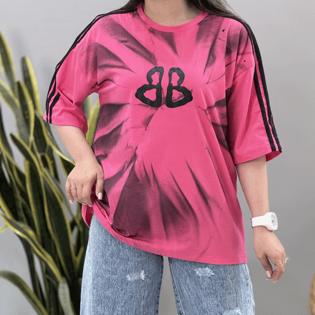 تصویر  تیشرت لانگ بالنسیاگا