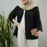 تصویر  مانتو شانتون جیب پاکتی