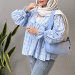 تصویر  شومیز خامه دوزی جلو گره ای