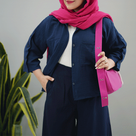 تصویر  شومیز 2جیب آستین دکمه