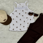 تصویر  تاپ یقه دانتل طرحدار