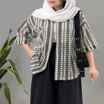 تصویر  شومیز قلاب بافی جلو باز