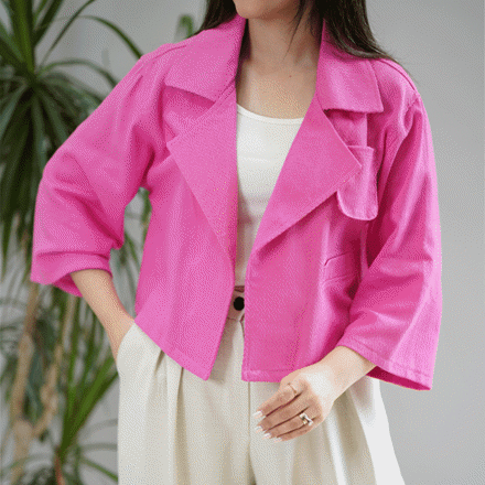 تصویر  کراپ کت جلو باز