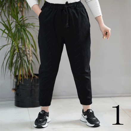 تصویر  شلوار جاگر مشکی طرحدار