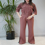 تصویر  ست کراپ کت و شلوار مازراتی