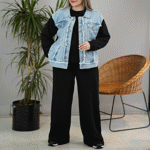 تصویر  شکت و شلوار جین ترکیب با مراکشی