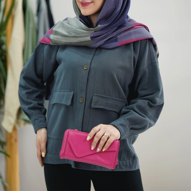 تصویر  شومیز مانتویی کتان پشت گلدوزی