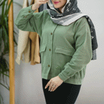 تصویر  شومیز مانتویی کتان پشت گلدوزی