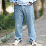 تصویر  شلوار نیم بگ جین مردانه