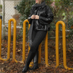 تصویر  کت چرم جلو زیپ کوتاه