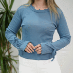 تصویر  بلوز فانریپ آستین پاپیون