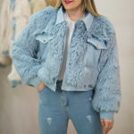 تصویر  کت خز ترکیب با جین