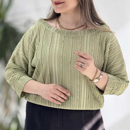 تصویر  شومیز مراکشی یقه قایقی