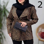 تصویر  کت پلنگی کمربندی