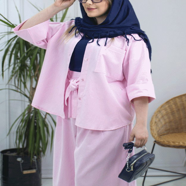 تصویر  شومیز لینن آستین پاکتی