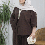 تصویر  شومیز لینن آستین پاکتی