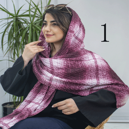 تصویر  شال پلیسه زرشکی
