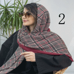 تصویر  شال پلیسه زرشکی