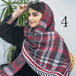تصویر  شال پلیسه زرشکی