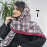 تصویر  شال پلیسه زرشکی