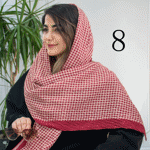 تصویر  شال پلیسه زرشکی