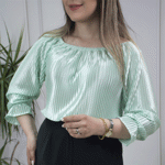 تصویر  شومیز پلیسه یقه قایقی