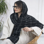 تصویر  شال پفکی چهارخونه