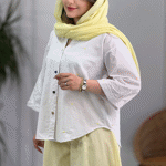 تصویر  شومیز لینن گلدوزی قلب