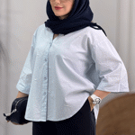 تصویر  شومیز لینن گلدوزی قلب