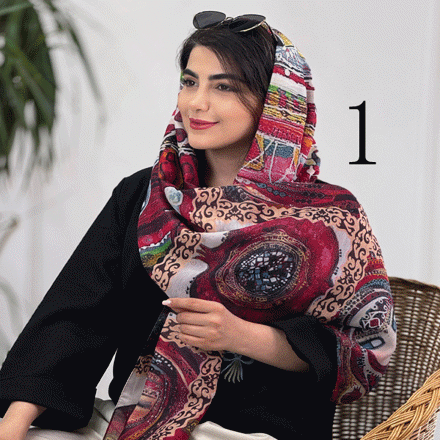تصویر  شال نخی طرح انار